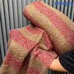 پارچه پاییزه و زمستانه بافت طرح راه راه درشت رنگ خردلی قرمز گالری