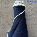 پارچه جین رنگ آبی تیره (سرمه ای ) سنگشور شده کج راه