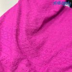 پارچه بهاره و تابستانه وال خامه دوزی کره ای رنگ سرخابی شاد طرح خطی ریز