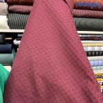 پارچه بهاره و تابستانه+ (پاییزه) لینن کره ای رنگ زرشکی ۲ رو طرح.