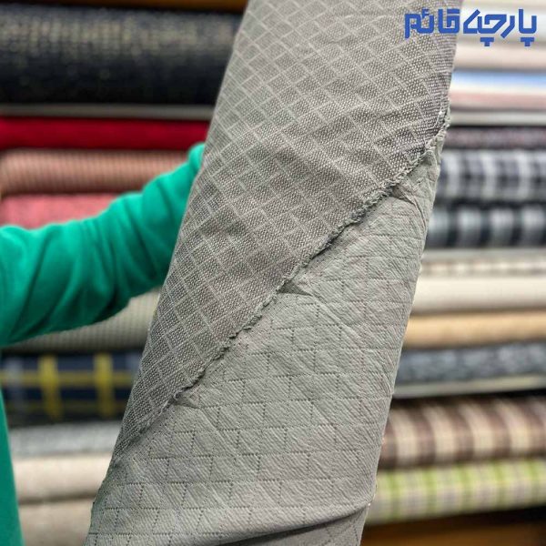 پارچه بهاره و تابستانه+ (پاییزه) لینن کره ای رنگ سبز زیتونی ۲ رو طرح .