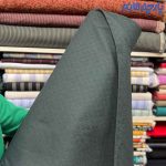 پارچه بهاره و تابستانه+ (پاییزه) لینن کره ای رنگ سبز یشمی تیره درباری.