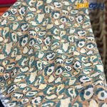 Italian Patterned Linen Fabric, Tiffany Green Background