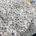 Italian Patterned Linen Fabric White Background Floral Line