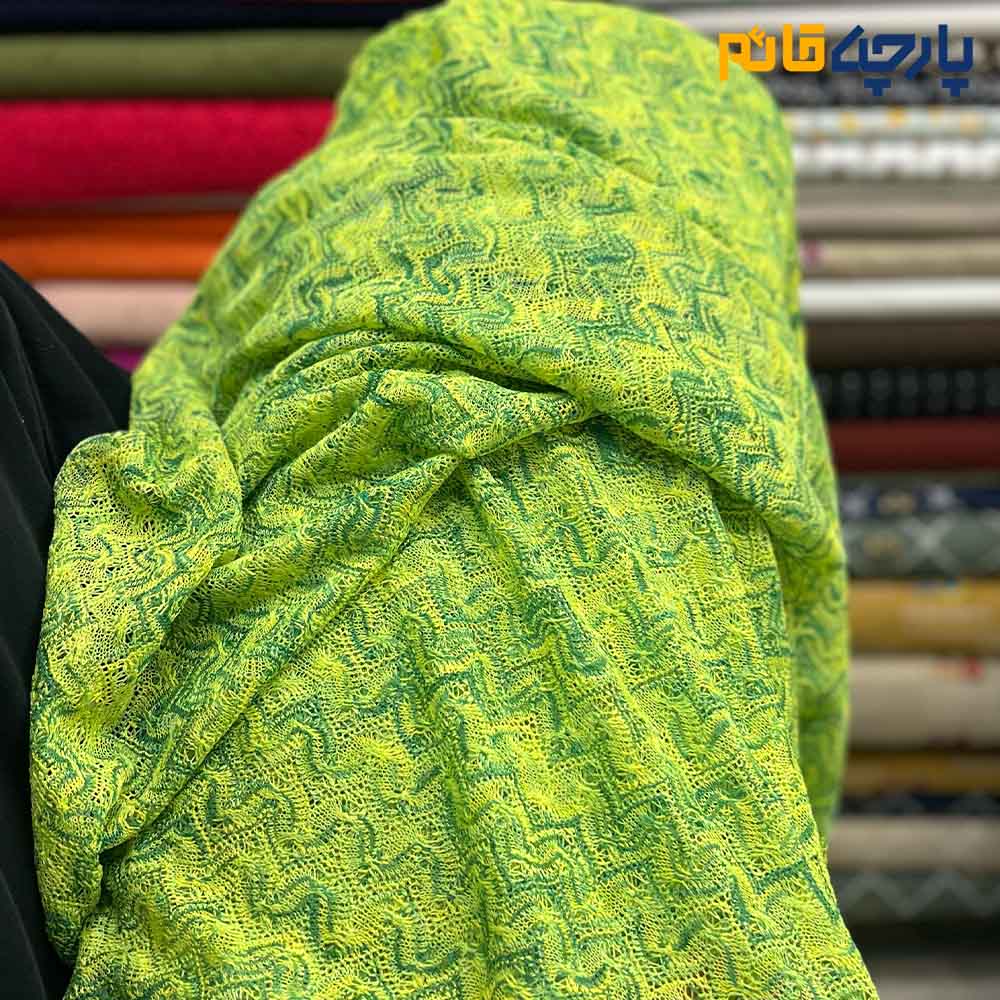 پارچه بهاره و تابستانه میسونی بهاره رنگ سبز فسفری .