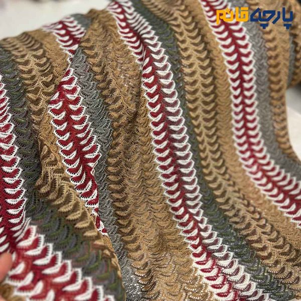 پارچه بهاره و تابستانه میسونی بهاره رنگ‌ سبز تیفانی و قرمز