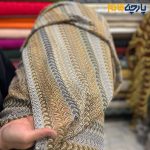 پارچه بهاره و تابستانه میسونی بهاره طرح خاص رنگ طوسی و کرم و سبز .
