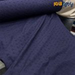پارچه بهاره و تابستانه وال خامه دوزی کره ای رنگ سرمه ای گل ریز