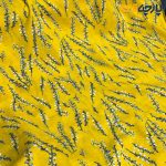 پارچه بهاره و تابستانه وال طرحدار کره زمینه زرد طرح شاخه ای