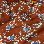 پارچه بهاره و تابستانه وال طرحدار کره قهوه ای آجری گل رنگی