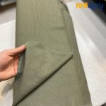 پارچه بهاره تابستانه لینن ایتالیایی رنگ سبز زیتونی متوسط