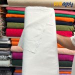 پارچه بهاره تابستانه لینن ایتالیایی رنگ سفید