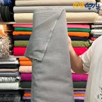 پارچه بهاره تابستانه لینن ایتالیایی رنگ طوسی متوسط