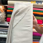 پارچه بهاره تابستانه لینن ایتالیایی رنگ کرم روشن2