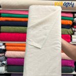 پارچه بهاره تابستانه لینن ایتالیایی رنگ کرم نچرال (طبیعی)2
