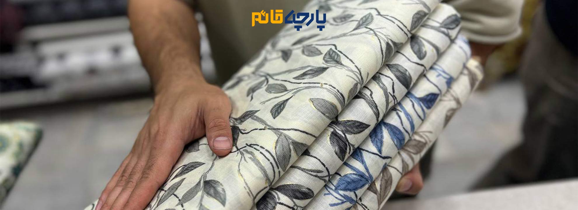 پارچه_نخی_باتیک_هندی_گل_و_برگ_طوسی_سورمه_ای_قهوه_ای_2