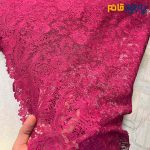 پارچه مجلسی تور کتان زمینه تور ظریف طرح برجسته رنگ مشکی و سفید