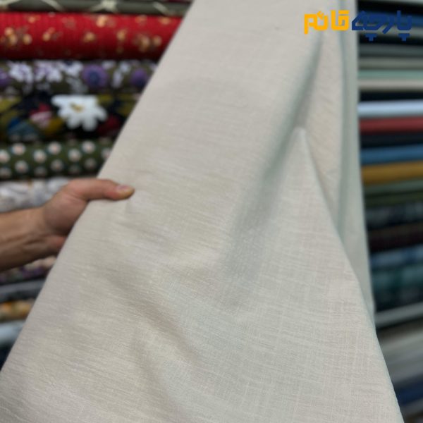 پارچه لینن ساده کروکه بافت رنگ کم نسکافه ای