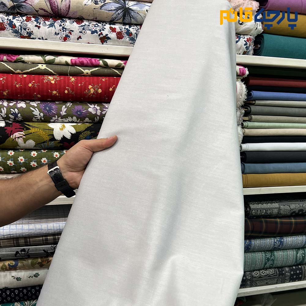 پارچه پوپلین ترک رنگ طوسی روشن ۱۰۰ درصد نخ