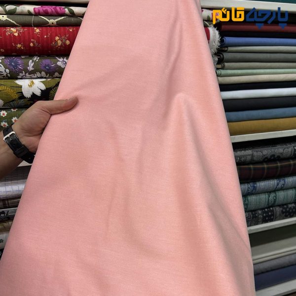 پارچه پوپلین ترک رنگ گلبهی ۱۰۰ درصد نخ