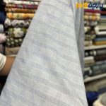پارچه بهاره و تابستانه وال طرحدار طرح از خود طرح مربعی رنگ شیری