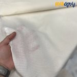 پارچه بهاره و تابستانه وال طرحدار بافت از خود طرح ریز مربعی رنگ شیری