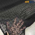 پارچه مجلسی دانتل طرح دایره ای ظریف رنگ مشکی