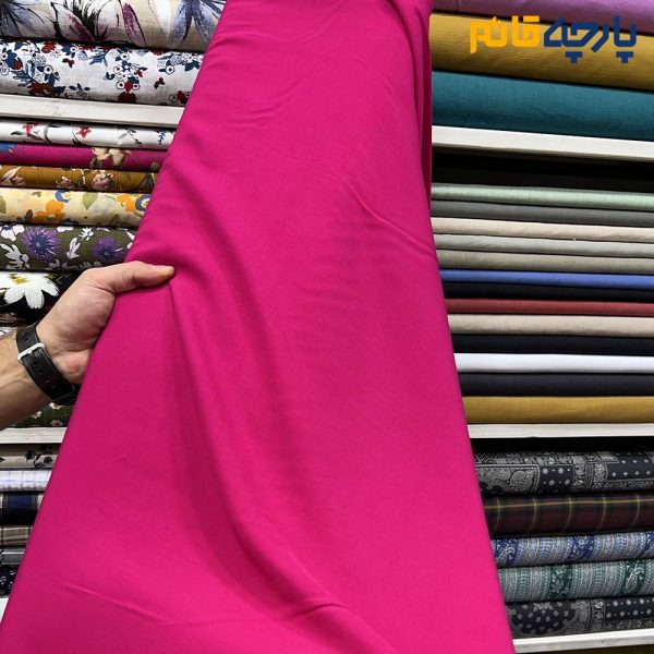 پارچه بهاره و تابستانه وال ساده نخ آلمانی رنگ سرخابی