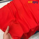 پارچه بهاره و تابستانه وال ساده نخ آلمانی رنگ قرمز شاد هندونه ای