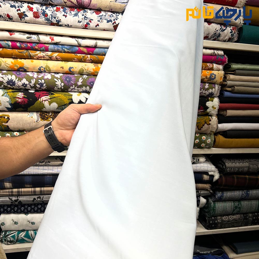 پارچه بهاره و تابستانه وال ساده نخ آلمانی رنگ آبی آسمانی روشن