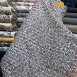 پارچه مجلسی تور کتان ایتالیایی طرح ۳ بعدی رنگ سفید و مشکی