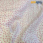 پارچه بهاره و تابستانه وال طرحدار کره ای گل ریز سرخابی زمینه سفید