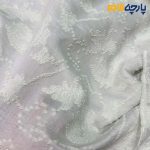 پارچه مجلسی ژاکارد پییس نخ ژاپن طرح اشکی برجسته رنگ سبز نعنایی(مینت)