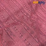 پارچه مجلسی تور کتان ایتالیایی زمینه اورگاندی طرح راه و گل خطی رنگ پوست پیاز متوسط