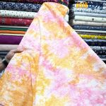 ارچه بهاره و تابستانه لینن طرحدار کره ای زمینه طرح از خود آب رنگی