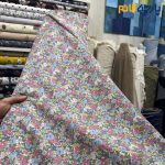 پارچه بهاره و تابستانه لینن طرحدار کره ای گلریز رنگ شاد