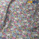 پارچه بهاره و تابستانه لینن طرحدار کره ای گلریز رنگ شاد