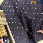 پارچه بهاره و تابستانه وال طرحدار کره ای زمینه سرمه ای تیره طرح آلبالو