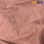 پارچه بهاره و تابستانه لینن طرحدار کره ای طرح مربع ریز نامنظم رنگ نارنجی