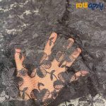 پارچه مجلسی دانتل ایتالیایی ظریف مشکی گلدار عرض ۱۴۰