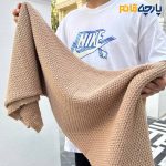 پارچه پاییزه و زمستانه بافت طرح ریز رنگ کرم نسکافه ای متوسط