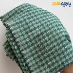 پارچه پاییزه و زمستانه شانل پشمی ایتالیایی طرح پیردوپل متوسط رنگ سبز ماچا