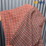 پارچه پاییزه و زمستانه کشمیر چهارخونه متوسط رنگ نارنجی قهوه ای ۲ رو