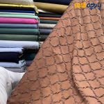 پارچه پاییزه زمستانه لینن پاییزه ریشه دار برجسته رنگ قهوه ای آجری