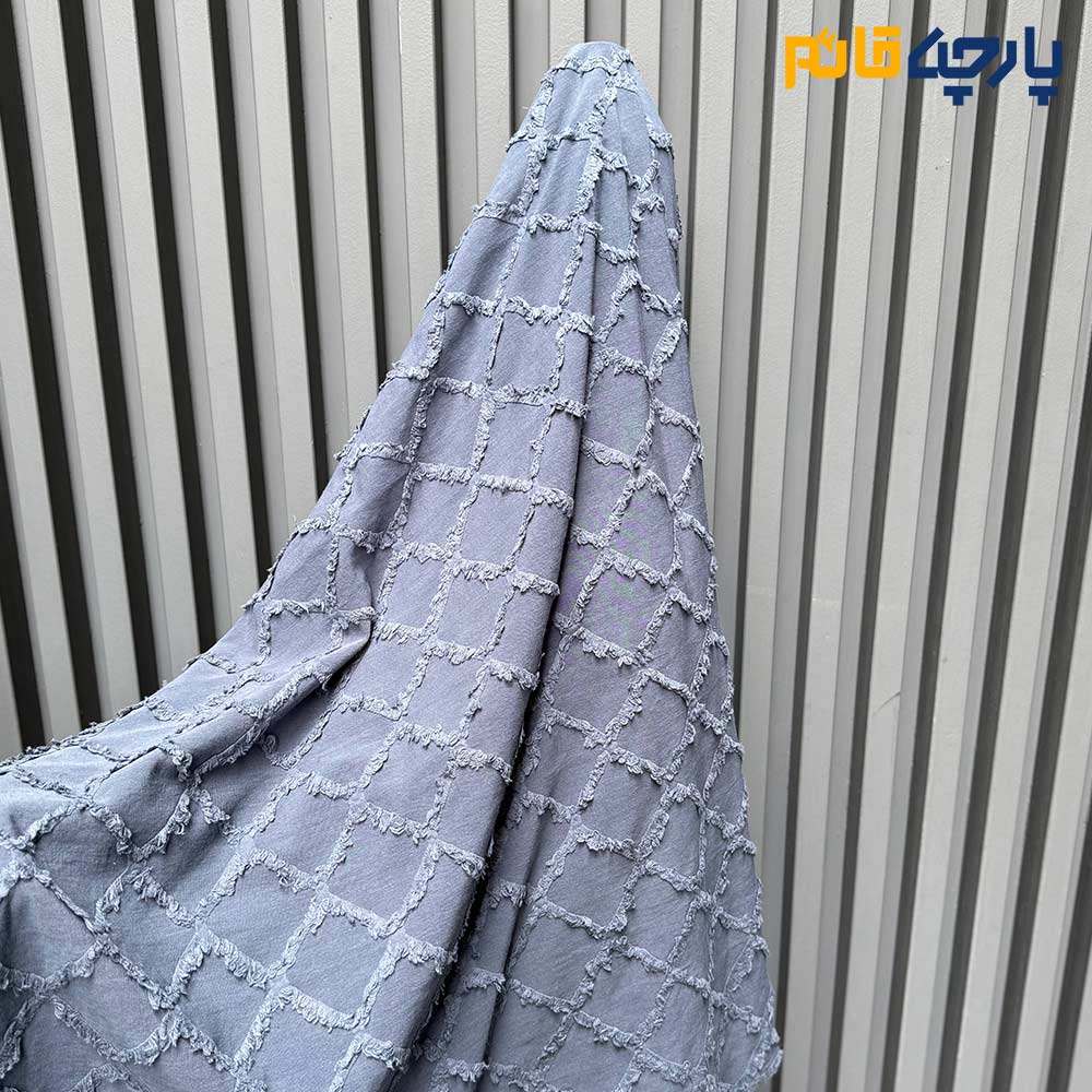 پارچه پاییزه زمستانه لینن پاییزه ریشه دار برجسته رنگ آبی نفتی