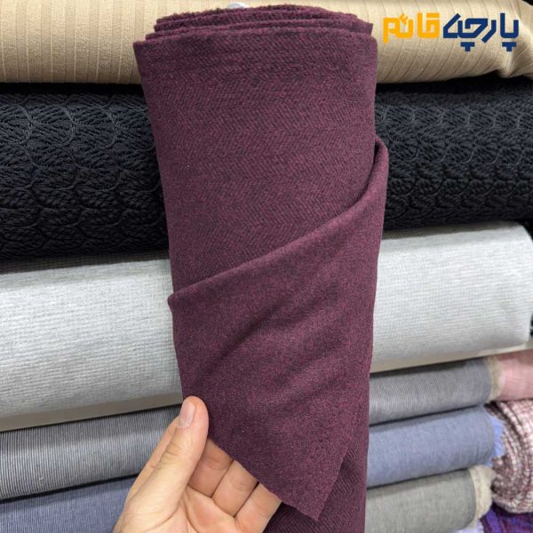 پارچه پاییزه و زمستانه کشمیر جناقی ریز زرشکی