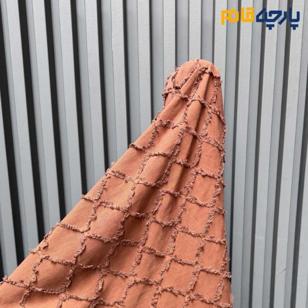پارچه پاییزه زمستانه لینن پاییزه ریشه دار برجسته رنگ قهوه ای آجری