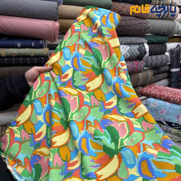 پارچه بهاره و تابستانه وال طرحدار کره طرح رنگي رنگي