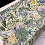 پارچه بهاره و تابستانه وال طرحدار کره طرح برگ هاوايي زمينه سبز روشن