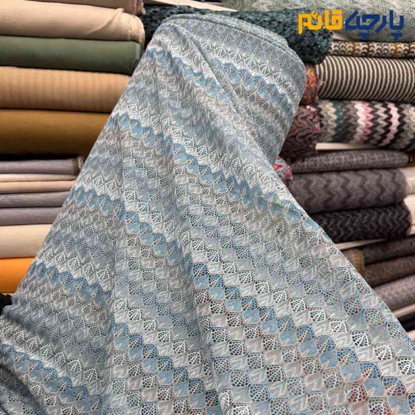 پارچه بهاره و تابستانه میسونی کره ای رنگ خاص آبی طوسی و کرم